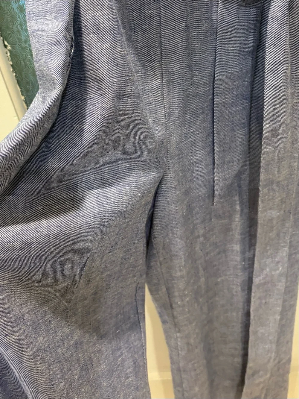 J. Crew Light Chambray Blue Sleeveless Jumpsuit with Waist Tie
